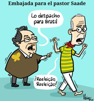 Caricatura 16 de agosto del 2025: Embajada en Brasil para el pastor Alfredo Saade