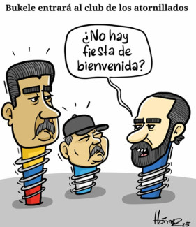 Caricatura 2 de agosto del 2025: Nayib Bukele, de El Salvador, entrará al club de los presidentes atornillados