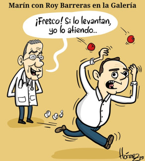 Caricatura 7 de septiembre del 2025: el exalcalde de Manizales Carlos Mario Marín con Roy Barreras en la Galería