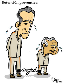 Caricatura 20 de diciembre del 2025: Detención preventiva para los exministros Juan Fernando Velasco y Ricardo Bonilla