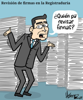 Caricatura viernes 26 de diciembre del 2025: Revisión de firmas en la Registraduría