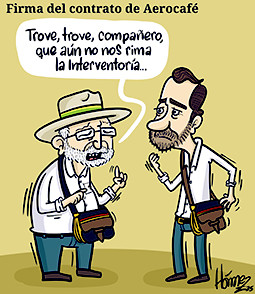 Caricatura 28 de diciembre del 2025: Firma del contrato de Aerocafé