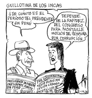 Caricatura 20 de febrero del 2026: Guillotina de los Incas 