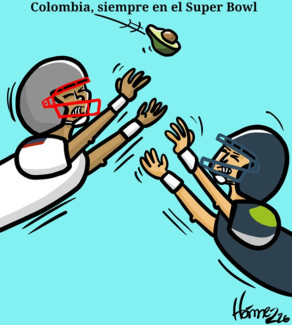 Caricatura 7 de febrero del 2026: Colombia, siempre en el Super Bowl