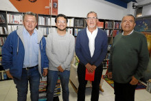 César López Giraldo, Juan Diego Vargas, el ensayista Mario César y Carlos Alberto Salazar Alzate.
