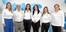 Tatiana López, Diego Salgado; Lina María Ramírez, presidenta ejecutiva Cámara de Comercio; Sandra Salazar, Martha Serna y Natalia Vélez.