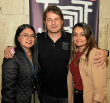 Sandra Lorena Giraldo, Hugo Echeverry y Ana María Giraldo.