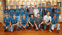 Dídier Alonso Chaparro, Luis Miguel Martínez, Jhon Ànderson Rodríguez, Jordan Tabares, Juan Pablo Vallejo, Juan José Amador y Alejandro Ruiz; Samuel Arias, Esteban Jaramillo, Johan Marcelo Lancheros, Juan Esteban Giraldo y Sergio Osorio; Marcela Alzate, Natalia Carmona y Sandra Narváez, más Jhon Jairo Narváez (director deportivo), Juan David Londoño (Secretario del Deporte) y Víctor Hugo Cubides (funcionario de la Secretaría).