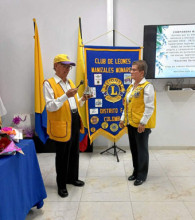 Fotos | Argemiro Idárraga | LA PATRIA Francisco Javier Castaño Duque toma juramento a María Marleny Salazar Serna, Nueva Presidenta del Club Leones Manizales Monarca.