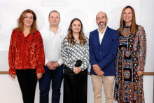 Cristina Toro, secretaria general Grupo EPM; Edwin Arias, director Asuntos Corporativos Industria Licorera de Caldas; Catalina García Maya, gerente García Maya; Sebastián Vega Bojanini, Secretario General Efigas; y Xiomara Torrado, consultora de medios.