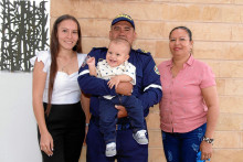 Isabella Navarrete Ledesma, Jhon Jairo Navarrete, Lían Navarrete y Claudia Ledesma Agudelo.