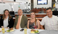 Mesa Directiva del Concejo: Paula Toro Santana, primera vicepresidenta; Luis Gonzalo Valencia, presidente; Claudia Marcela García, secretaria, y Héctor Fabio Delgado, segundo vicepresidente.