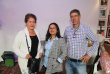 Ligia Cárdenas, María Ligia Ríos y Alirio Giraldo.