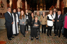 Jorge Hernán Botero Restrepo, director-gerente de LA PATRIA; Claudia Villegas Hauss, Martín Botero Villegas, Isabel Restrepo Gómez, Sara Botero Villegas, Gloria Luz Ángel Echeverry, Cecilia Restrepo de Botero, Clemencia Gómez de Restrepo, María Victoria Restrepo Restrepo, Elvira Escobar de Restrepo, Juan José Restrepo Gómez y José Fernando Reyes Cuartas, presidente de la Corte Constitucional y Caldense del Año 2023.