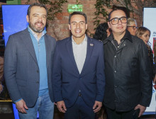 Carlos Fernando Galán, alcalde de Bogotá; Jorge Eduardo Rojas, alcalde de Manizales, y Juan Sebastián Gómez, representante.