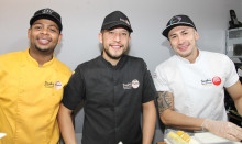 Olver Medina, Jhon Galeano y Leonardo Hernández, chefs del restaurante Sushi Time.