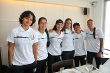 Elsa Gómez, Andrea Martínez, Camila Giraldo, Sofía Patiño, Natalia Pastrana y Nerimar Suárez