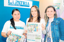 Jenny Beltrán, Valentina Quintero y Paula Cadavid, funcionarias del periódico LA PATRIA.