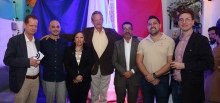 Thomas Teulemonde, Gael Durán, Marcela Echeverry, directora de Alianza Francesa Manizales; Osvaldo Castella, Carlos Arturo Gallego, César Duarte y Remi Smagghe.
