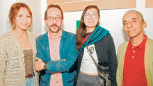 Alexandra Carrillo, Carlos Mario Uribe, director de Nave de Papel; Juliana Marín y Ulises Giraldo.