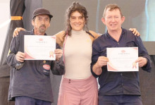 Humberto Maxiliano Valencia, Elisa María Londoño y Luis Eduardo Gallego.
