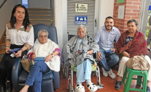 María Luisa Gil, Esperanza Hoyos, Rubiela Hoyos, Felipe Montoya y Luz Dary Herrera.
