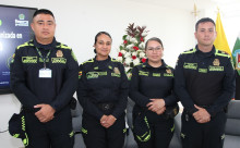 Mayor Deiby Molina, mayor Katia Vergara, mayor Karol Yaya y capitán Leonardo Morales.