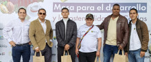 José Miguel Ceballos, gerente de Relaciones Comunitarias Marmato Aris Mining; Jesús Alberto Gallego, concejal de Marmato; Mateo Osorio, concejal de Marmato; Dorien Agudelo, concejal de Marmato; Benjamín Cruz, presidente del Concejo de Marmato y Juan José Gil, secretario de Planeación Marmato.