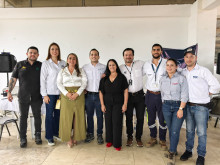 Cristian Cardona, Angélica María Orozco, Alejandra Galvis, primera gestora de Marmato; José Miguel Ceballos, Luz Dary Montoya, Gildardo Muñoz, Carlos Robles, Vanessa Carvajal y Cristian Londoño.