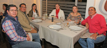 Carlos Eduardo Sanabria (cumpleañero), Jorge Arcila, Isabella Velásquez, Maritza Adolphs, Paula Ravagli y Carlos Uribe.
