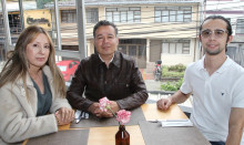 Luz Angela Escobar, Carlos Sastoque y Jacobo Miranda Escobar en un almuerzo en restaurante Spago.