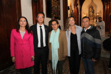 Dora Franco, tesorera; Juan Manuel Dussán, rector; Cecilia Martínez, secretaria; Marcela Zaya Quiceno, comunicadora social; y Jorge Ariel Martínez Tabares, docente.