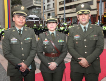 Capitán Diego Martín, teniente Leidy García y mayor John Gaviria. 