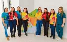 Mary Luz López, Valentina Vásquez, Jennifer Quintero, Liliana Loaiza, Carolina Escobar, Valentina Betancourth, Luz Adriana Sánchez y Tatiana Aguirre, talento humano de la red Aspaen en Manizales.