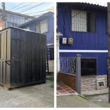 Antes. Esta era la caseta que estaba a un costado del coliseo del polideportivo de Villamaría. Después. Más de un mes después ya fue retirada la caseta.